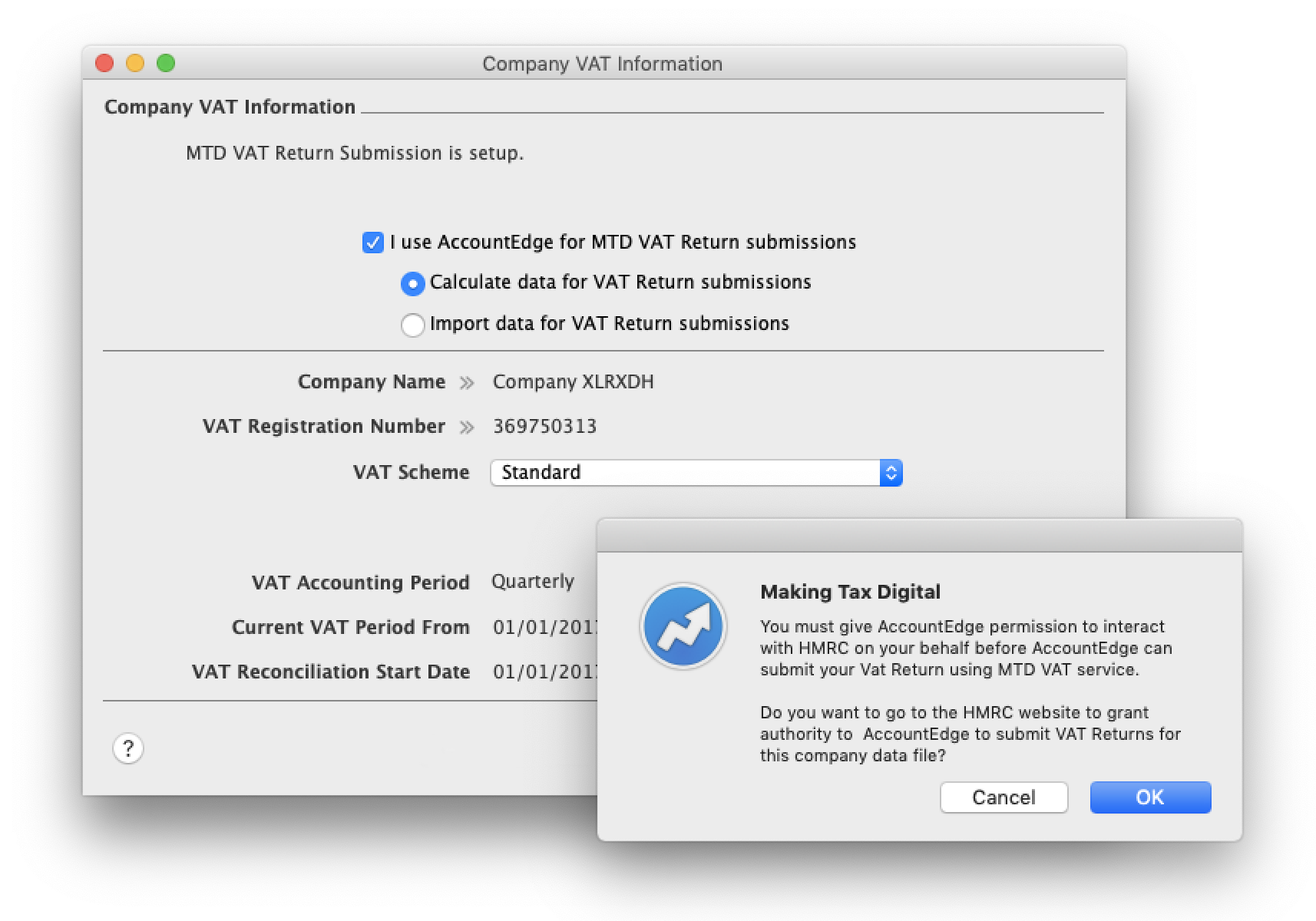 AccountEdge Authorise VAT Submissions