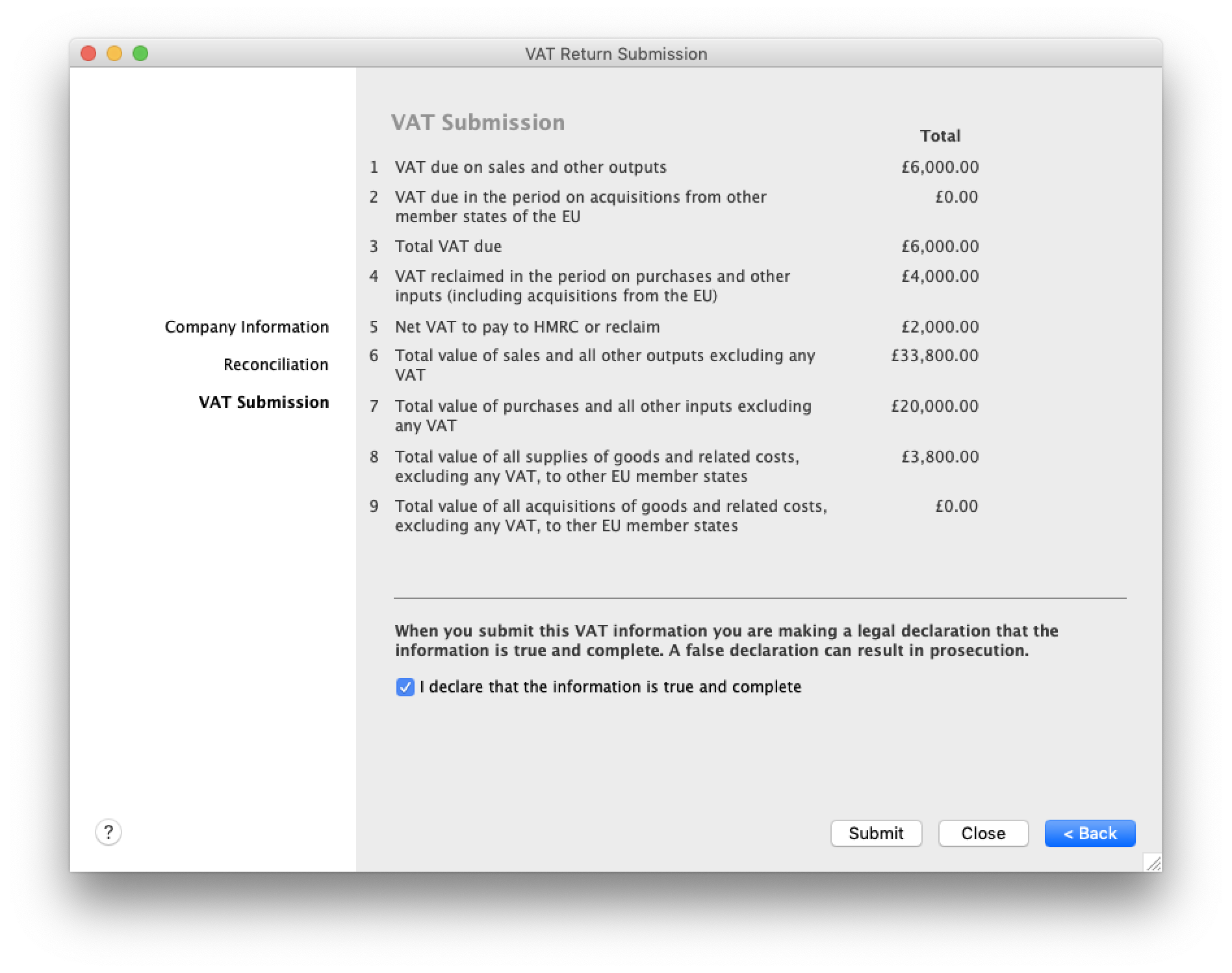 AccountEdge Submit VAT Return